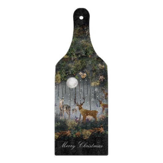 Adorable Reindeer At Night Snijplank (Voorkant)