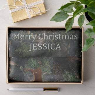 Adorable Reindeer At Night Tissuepapier