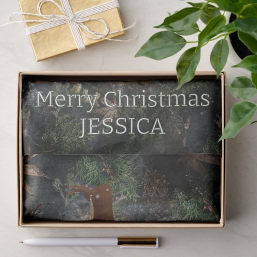 Adorable Reindeer At Night Tissuepapier (Geschenk)