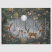 Adorable Reindeer At Night Tissuepapier (Voorkant)