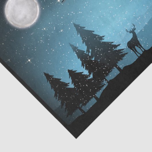 Adorable Reindeer At Night Tissuepapier (Detail)