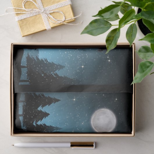 Adorable Reindeer At Night Tissuepapier (Geschenk)