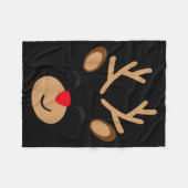 Adorable Reindeer Holiday Graphic - Festive Christ Fleece Deken (Voorkant (Horizontaal))
