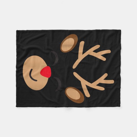 Adorable Reindeer Holiday Graphic - Festive Christ Fleece Deken (Voorkant (Horizontaal))