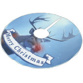 Adorable Reindeer Winter Wonderland Holiday Kerstboom Rok (Gekanteld)