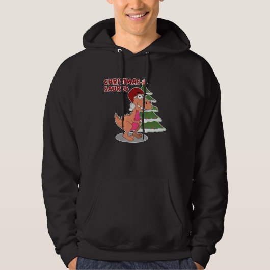 Adorable Rex Christmas Dinosaur  Christmas Saurus Hoodie (Voorkant)