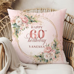 Adorable Rose Gold Shimmering Greenery 60 birthday Kussen<br><div class="desc">✅ For matching items search 36-60 in my collections ✅ Celebrate a special milestone with this elegant 60th birthday pillow featuring watercolor rose gold, dusty pink and blush pink flowers, eucalyptus greenery, and a shimmering gold frame. This boho floral design adds charm and warmth to any space. A beautiful keepsake...</div>