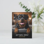 Adorable Rottweiler Get Well Postcard Briefkaart (Staand voorkant)