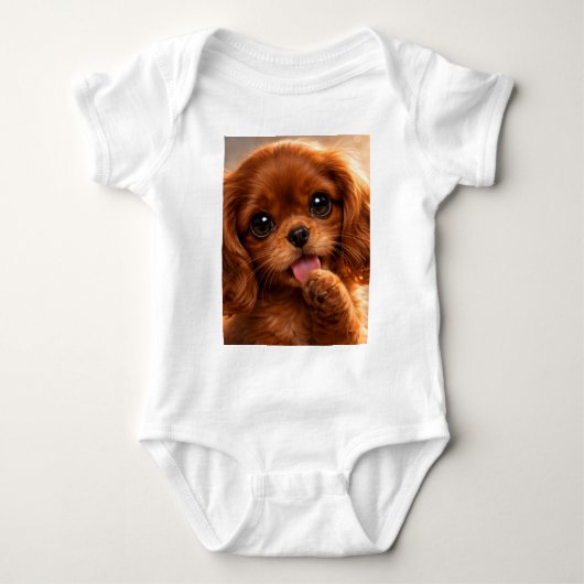 Adorable Ruby Cavalier Spaniel Romper (Voorkant)