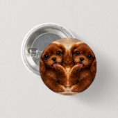 Adorable Ruby Cavalier Spaniel Ronde Button 3,2 Cm (Voorkant /achterkant)