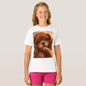 Adorable Ruby Cavalier Spaniel T-shirt (Voorkant volledig)