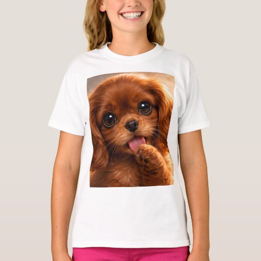 Adorable Ruby Cavalier Spaniel T-shirt (Voorkant)