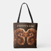 Adorable Ruby Cavalier Spaniel  Tote Bag (Achterkant)