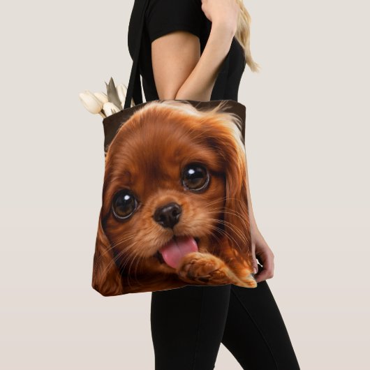 Adorable Ruby Cavalier Spaniel  Tote Bag (Dichtbij)