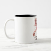Adorable Santa Christmas Mug with Pink Bow Tweekleurige Koffiemok (Links)