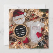 Adorable Santa Christmas Pregnancy Announcement Kaart (Voorkant)