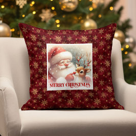 Adorable Santa Rudolph Xmas Pillow Holiday Spirit  Kussen