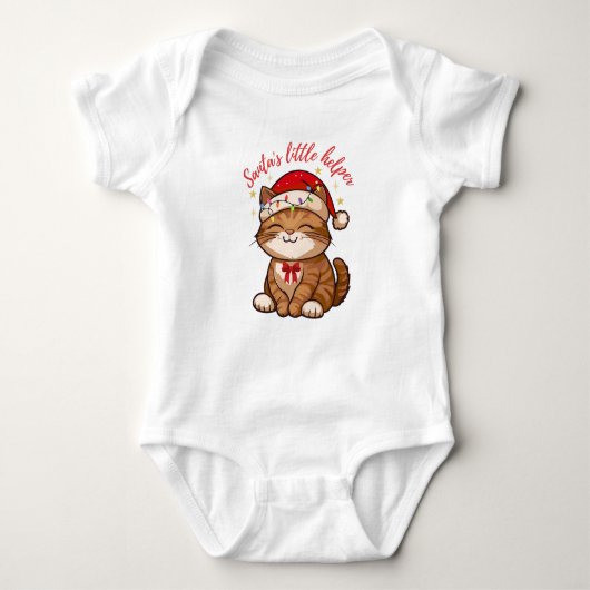 Adorable Santa's Little Helper Baby Bodysuit (Voorkant)