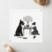 Adorable Schnauzer Kaart Notitiekaartje (Voorkant / Achterkant in situ)