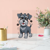 Adorable Schnauzer Pup Illustration With Big Eyes Acryl Bord (Huwelijk)