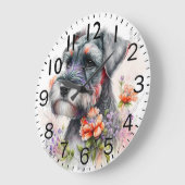 Adorable Schnauzer Puppy Dog Grote Klok (Hoek)