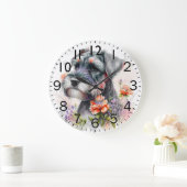 Adorable Schnauzer Puppy Dog Grote Klok (Huis)