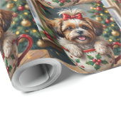 Adorable Shih Tzu Dog in Christmas Mug Cozy Art Cadeaupapier (Rol Hoek)