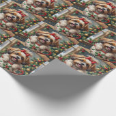 Adorable Shih Tzu Dog in Christmas Mug Cozy Art Cadeaupapier (Hoek)