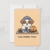 Adorable Shih Tzu Knitting with Cat Companion Card Bedankkaart (Voorkant)