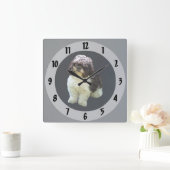 Adorable Shih Tzu Puppy Vierkante Klok (Huis)