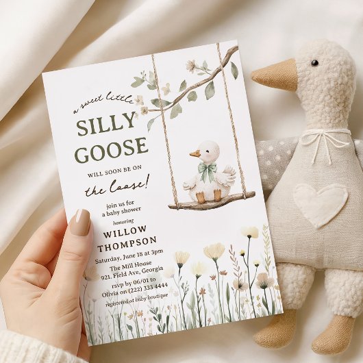 Adorable Silly Goose Baby Shower Kaart