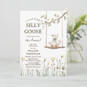 Adorable Silly Goose Baby Shower Kaart (Staand voorkant)