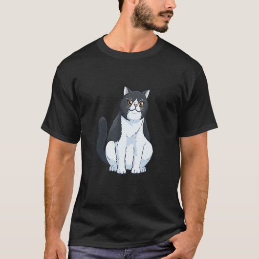 Adorable Sitting Exotic Shorthair Cat Owner T-shirt (Voorkant)