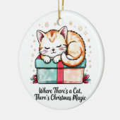 Adorable Sleeping Kitten Christmas Holiday Keepsak Keramisch Ornament (Links)