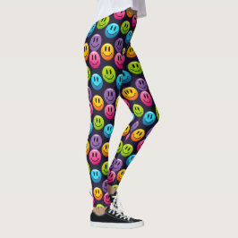 "Adorable Smile Emoji Pattern Collection" Leggings