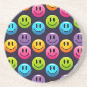 "Adorable Smile Emoji Pattern Collection" Zandsteen Onderzetter (Voorkant)