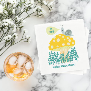 Adorable Snail Mushroom Cute Butterfly Baby Shower Servet