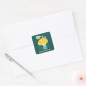 Adorable Snail Mushroom Cute Butterfly Baby Shower Vierkante Sticker (Envelop)