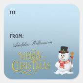 Adorable Snowman2 Christmas Gift Label (Voorkant)