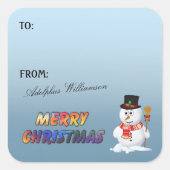 Adorable Snowman Christmas Gift Label (Voorkant)