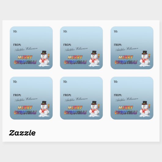 Adorable Snowman Christmas Gift Label (Vel)