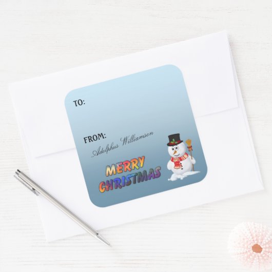 Adorable Snowman Christmas Gift Label (Envelop)