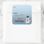 Adorable Snowman Christmas Gift Label (Tas)