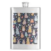 Adorable Soft Pastel Baby Animal Classic Flask Flacon (Voorkant)