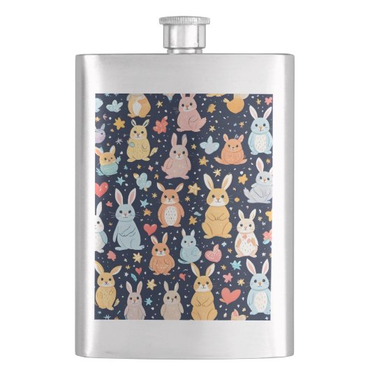 Adorable Soft Pastel Baby Animal Classic Flask Flacon (Voorkant)