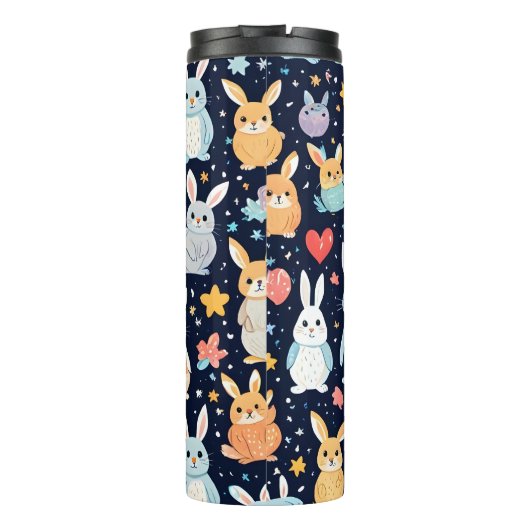 Adorable Soft Pastel Baby Animal Pattern Thermal Thermosbeker (Achterkant)