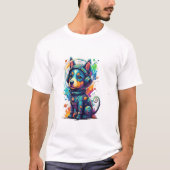 Adorable space pup in a retro astronaut suit t-shirt (Voorkant)