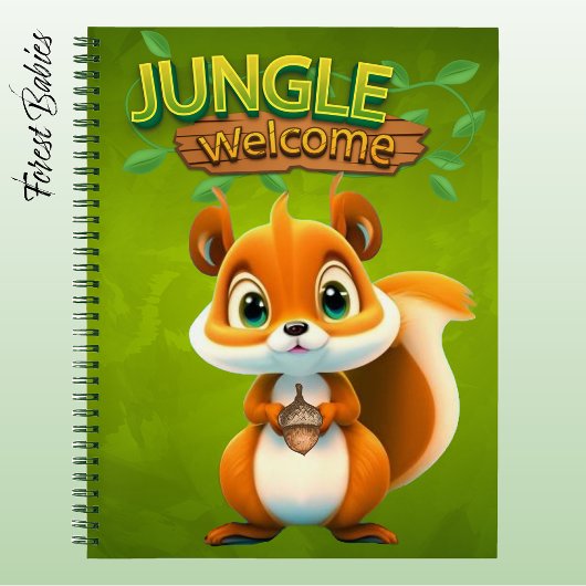 Adorable Squirrel Wildlife Nature Lover Green 🐿 Notitieboek