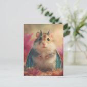 Adorable Sweet Hamster Dragon with Horns Briefkaart (Staand voorkant)