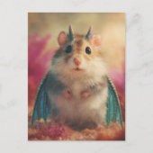 Adorable Sweet Hamster Dragon with Horns Briefkaart (Voorkant)